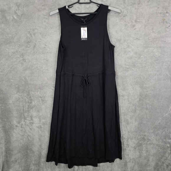 Womens The Limited Black Sleeveless Midi Dress Rayon Spandex Blend Size XXL - Picture 2 of 9